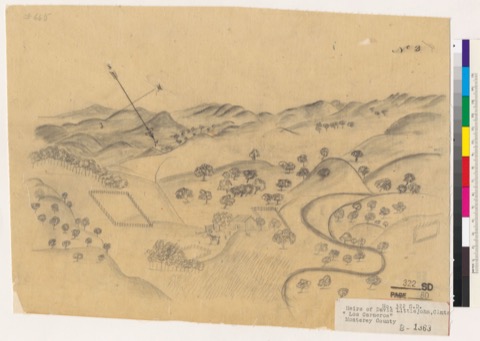 Diseño: Bird's-eye view of the Rancho Los Carneros (Littlejohn) : Calif.