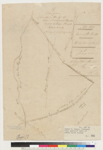 Diseño: Diagram of southern half of San Antonio Rancho : [Santa Clara Co., Calif.] / surveyed by C.S. Lyman