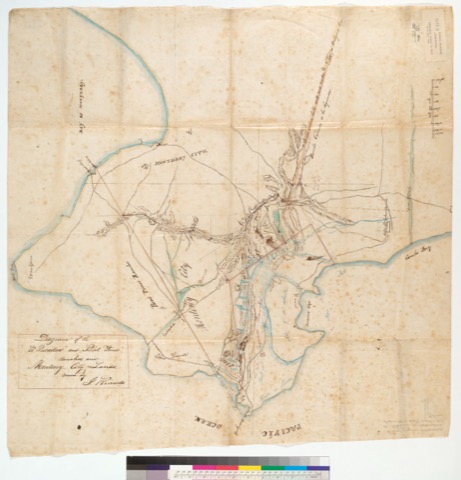 Diseño: Diagram of the "El Pescadero" and "Point Pinos" Ranchos, and Monterey City Lands : [Calif.] / drawn by J. Ruur