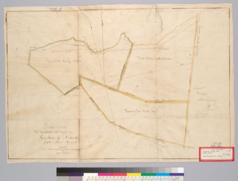 Diseño: Diagrama de la medida del terreno de San Jose y Asuza : [Los Angeles County, Calif.] / Gaspar Farrell, agrimen