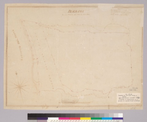Diseño: Diagrama de una medida del Rancho de los Osos : [Calif.] / Gaspar O'Farrell, agri. y arquto., April 1848