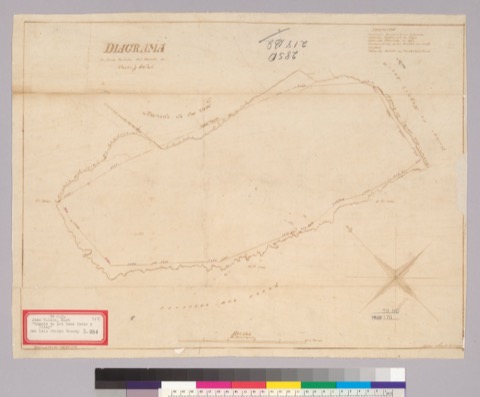 Diseño: Diagrama de una medida del Rancho de Pecho ý Islai : [Calif.] / Gaspar O'Farrell, agrimensor