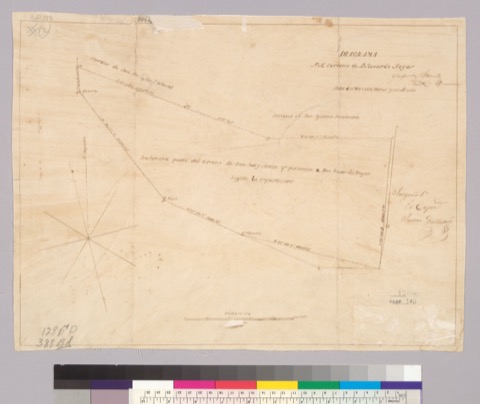 Diseño: Diagrama del terreno de D. Ricardo Begar : [Rancho San José, Los Angeles County, Calif.] / Gaspar Farrell, agr
