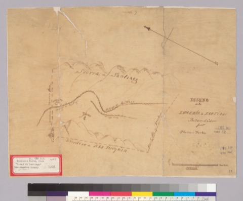 Diseño: Diseño de la Lomeria de Santiago [Calif.] : pretendido por Teodocio Yorba
