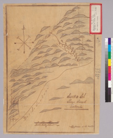 Diseño: Diseño del parage llamado Cañon [de Santa Ana : Calif. / por Abel Stearns (sheet 1)