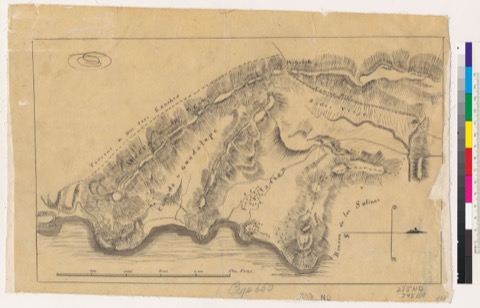 Diseño: Diseño del Rancho Cañada de Guadalupe, la Visitacion y Rodeo Viejo : Calif. / Jean Jacques Vioget (sheet 4)