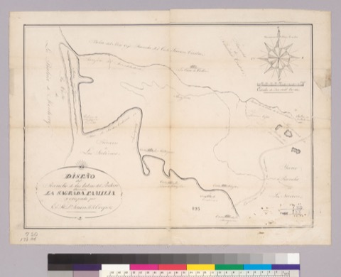 Diseño: Diseño del Rancho de las Bolsas del Potrero llamado La Sagrada Familia [Calif.] : y ocupado por el S[eñ]or. Dn