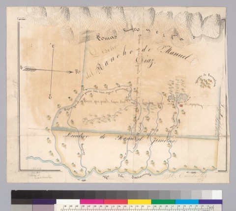 Diseño: Diseño del Rancho de Manuel Diaz : [Colusa County, Calif.] / H. Cambuston
