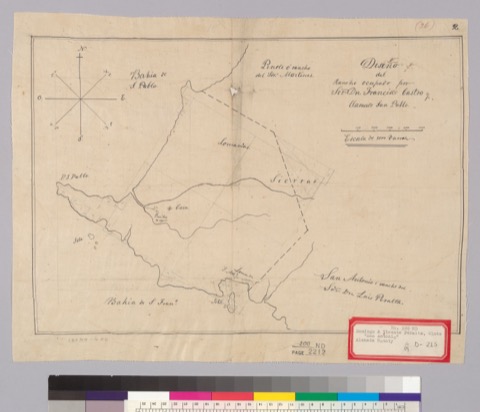 Diseño: Diseño del rancho ocupado por S[eñ]or. Dn. Francisco Castro y llamado San Pablo (sheet 1)