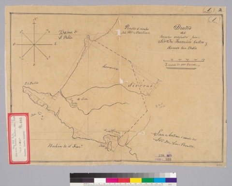 Diseño: Diseño del rancho ocupado por S[eñ]or. Dn. Francisco Castro y llamado San Pablo (sheet 3)
