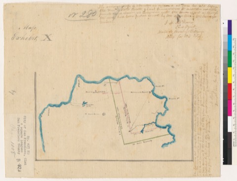 Diseño: Four square leagues, pueblo lands : San Francisco, Calif.] / N. King, Surveyor