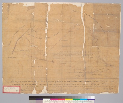 Diseño: Map of a part of the Santa Clara mission lands, granted to Don J. Crisostomo Galindo : [Santa Clara Co., Calif