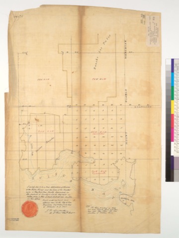 Diseño: Map of part of Solano County, showing Rancho Tolenas, Suisun Rancho and part of Rancho Los Putos] / J.W. Mande