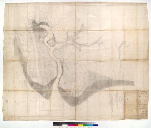 Diseño: Map of San Antonio Creek and adjacent shores of San Francisco Bay : exhibiting extreme high water, ordinary hi