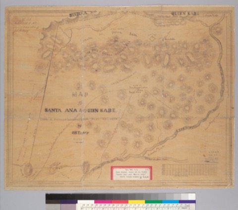 Diseño: Map of Santa Ana & Quien Sabe : [Calif.] / from a reconnoissance made Dec. 24, 1853 by J.H. Tracy, surveyor