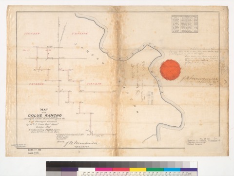 Diseño: Map of the Colus Rancho [Calif.] : finally confirmed to C.D. Semple / surveyed under instructions from the U.S