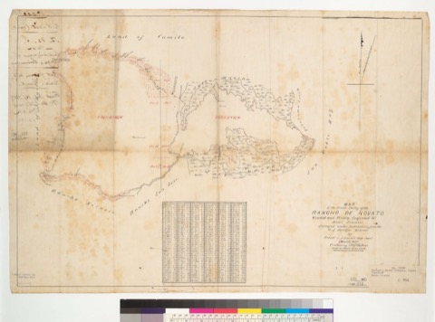 Diseño: Map of the final survey of the Rancho de Novato, granted and finally confirmed to Bezar Simmons : [Marin Co., 