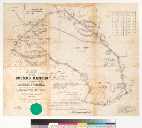 Diseño: Map of the Guenoc Rancho [Calif.] : finally confirmed to A.A. Ritchie & P.S. Forbes / surveyed under the direc