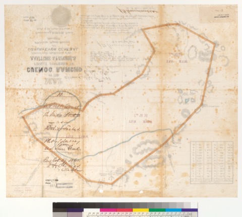 Diseño: Map of the Guenoc Rancho [Calif.] : finally confirmed to A.A. Ritchie & P.S. Forbes / surveyed under the direc