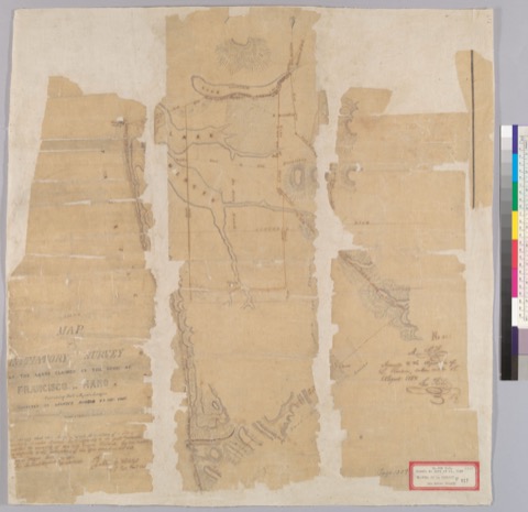 Diseño: Map of the initiatory survey of the lands claimed by the heirs of Francisco de Haro : containing half a square