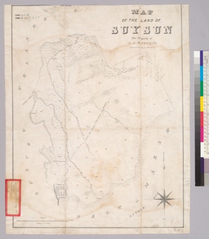 Diseño: Map of the land of Suysun, the property of A.A. Ritchie : [Solano County, Calif.] / Surveyed by Jasper O'Farre