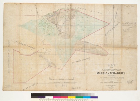 Diseño: Map of the lands of the Mission San Gabriel : situated in Los Angeles County, California, originally sold to M