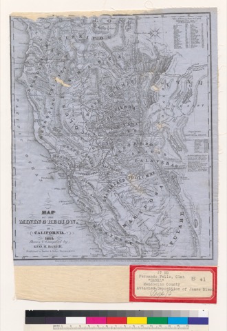 Diseño: Map of the mining region of California / drawn & compiled by Geo. H. Baker