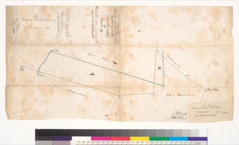 Diseño: Map of the northern boundary line of the Rancho Los Alamitos : Calif. (sheet 1)