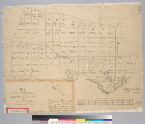 Diseño: Map of the public lands of the Pueblo de San José , [Calif.] / The survey by J.D. Hutton