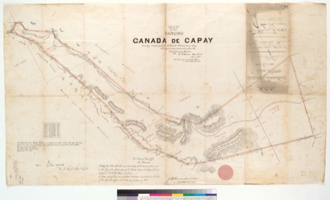 Diseño: Map of the Rancho Cañada de Capay [Calif.] : finally confirmed to O'Farrell, Stevens and Jury / surveyed under