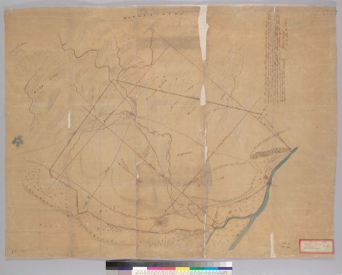 Diseño: Map of the Rancho Los Meganos : Calif. / J.E. Whitcher