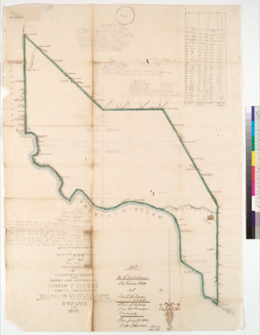 Diseño: Map of the Rancho Rio de los Americanos, finally confirmed to Joseph L. Folsom : [Sacramento County, Calif.] ;