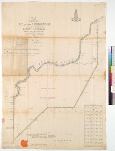 Diseño: Map of the Rancho "Rio de los Americanos," finally confirmed to Joseph L. Folsom : [Sacramento County, Calif.]