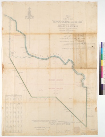 Diseño: Map of the Rancho "Rio de los Americanos," finally confirmed to Joseph L. Folsom : [Sacramento County, Calif.]