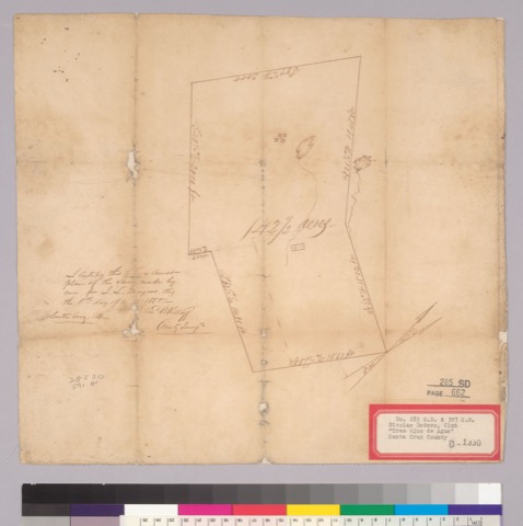 Diseño: Map of the Rancho Tres Ojos de Agua : Calif. / Edmund B. Kellogg