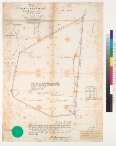 Diseño: Map of the Santa Ana Rancho [Calif.] : finally confirmed to Ayala et al. / surveyed under the orders of the U.