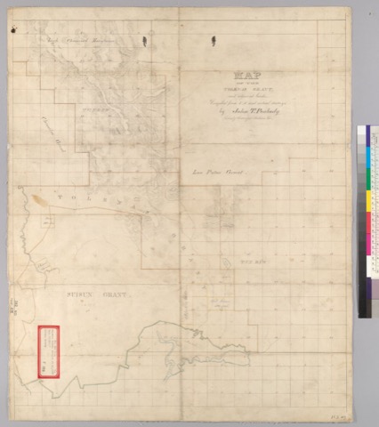 Diseño: Map of the Tolenas grant, and adjacent lands : [Solano Co., Calif.] / Compiled from U.S. and actual surveys by