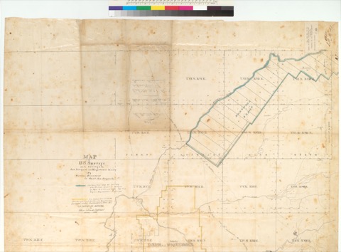 Diseño: Map of U.S. surveys and survey of the San Joaquin and Moquelamne River : [Calif.] / By Duncan Beaumont, Co. Su