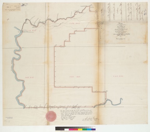 Diseño: Map showing the location of the Honcut Rancho, finally confirmed to Charles Covillaud et al. : [Yuba Co., Cali