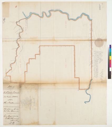 Diseño: Map showing the location of the Honcut Rancho, finally confirmed to Charles Covillaud et al. : [Yuba Co., Cali