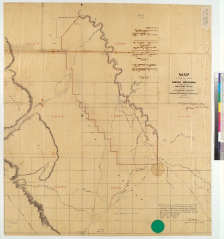 Diseño: Map showing the location of the Rancho Orestimba, finally confirmed to Sebastian Nunez : [Calif.] / Made by th