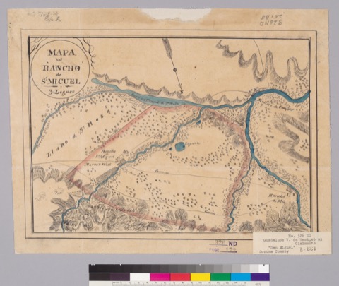 Diseño: Mapa bel Rancho St. Micuel, 3 leguas