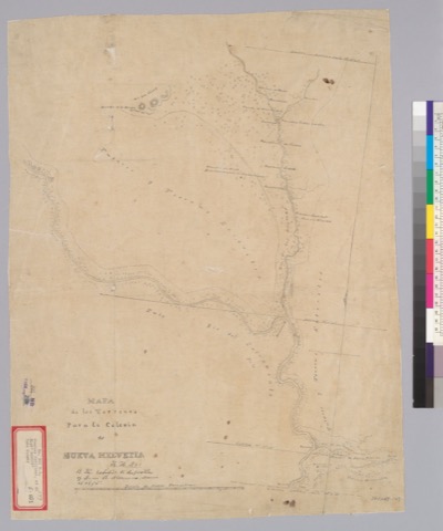 Diseño: Mapa de los terrenos para la Colonia de Nueva Helvetia : [Calif.] / [Jean Jacques Vioget.