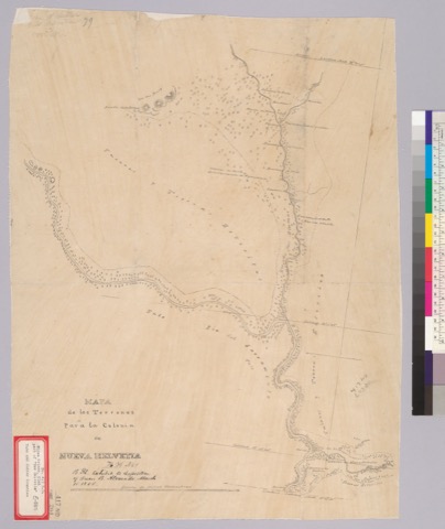 Diseño: Mapa de los terrenos para la Colonia de Nueva Helvetia : [Calif.] / [Jean Jacques Vioget.