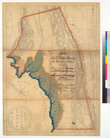 Diseño: Mapa del Rancho de San Rafael ó Buriburi, la propiedad de los S's Sanches : [San Mateo Co., Calif.] / C.S. Lym