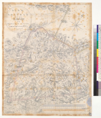 Diseño: Mapa del terreno de la mina de Nueva Almaden / C.S. Lyman, Agrimensor, Marzo 7, de 1848 (sheet 2)