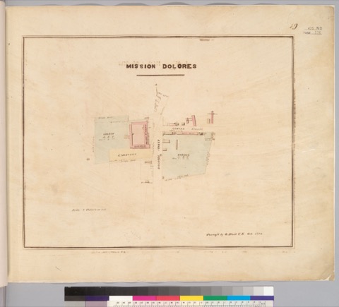 Diseño: Mission Dolores / survey'd by G. Black, C.E., Oct. 1854
