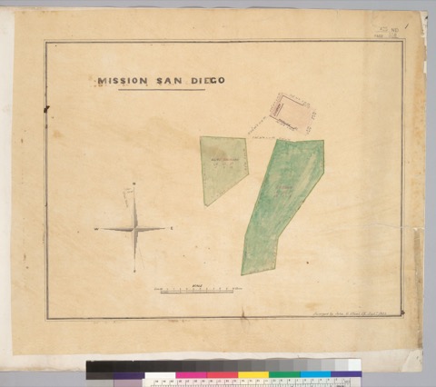 Diseño: Mission San Diego / surveyed by John G. Cleal, C.E., Septr. 1854