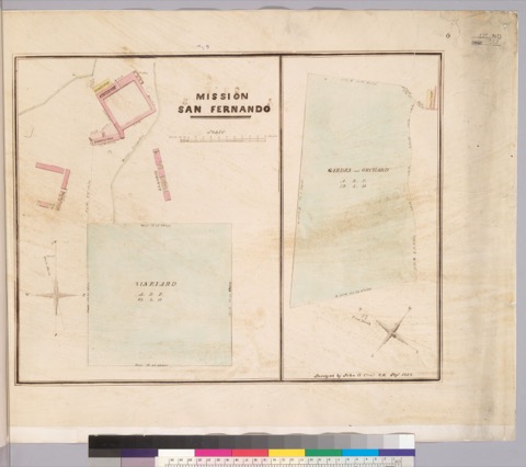 Diseño: Mission San Fernando / surveyed by John G. Cleal, C.E., Sept. 1854