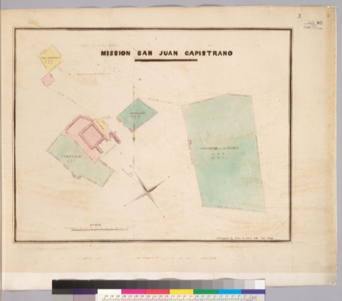 Diseño: Mission San Juan Capistrano / surveyed by John G. Cleal, C.E., Sep. 1854